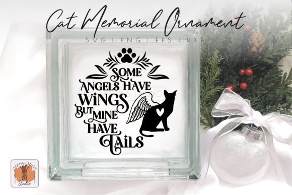 Angel Cat Memorial Round Ornament SVG