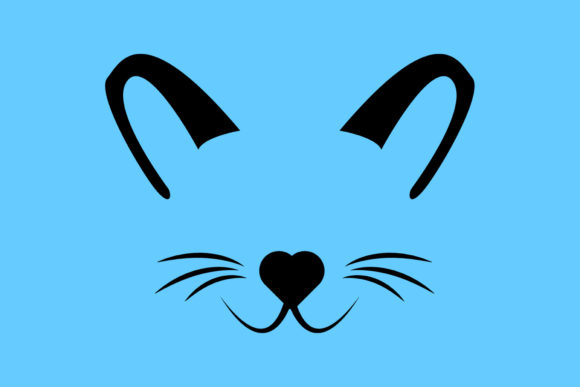 Cat Face Kitten Whiskers SVG