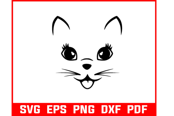 Cat Face Svg Pdf Png Eps Dxf Bundle