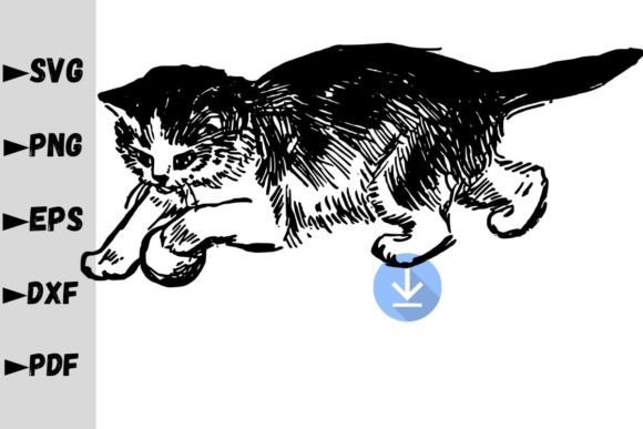 Cat Playing SVG, Cat Playing with Ball