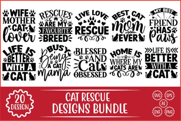 Cat Rescue SVG Designs Bundle