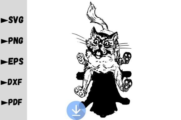 Cat Running SVG, Cartoon Cat Running SVG