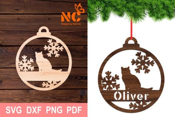 Christmas Ornament SVG - Cat Cut File 2