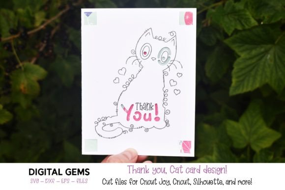 Cricut Joy SVG Cat Thank You Card