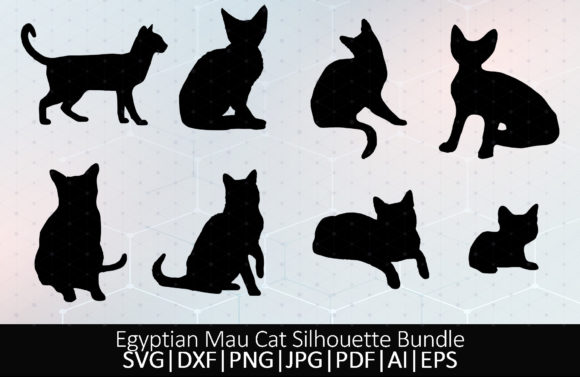 Egyptian Cat Silhouette Bundle SVG