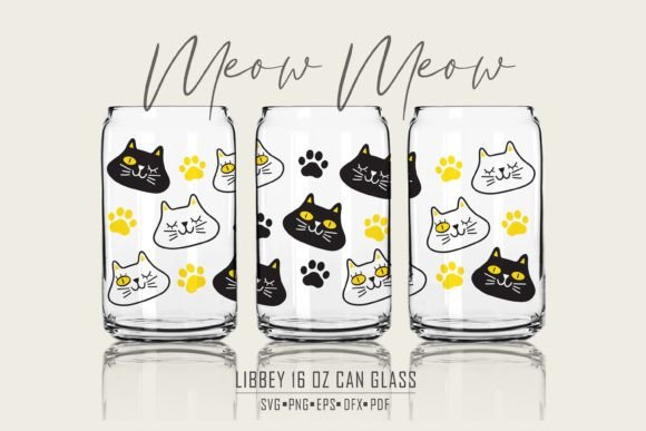 Happy Cats Glass Wrap Svg