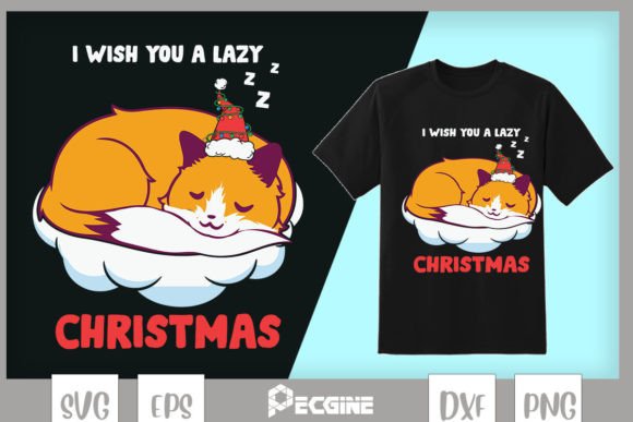 I Wish You a Lazy Christmas Cat