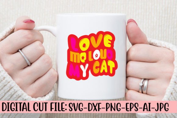 Love Me Love My Cat Retro SVG