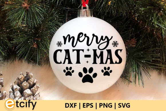 Merry Cat-mas Round SVG