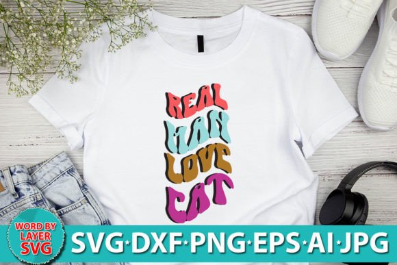 Real Man Love Cat RETRO SVG
