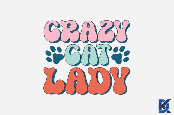 Retro Crazy Cat Lady SVG Design