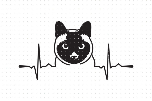 Siamese Cat Heartbeat SVG