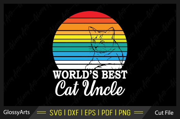 World's Best Cat Uncle Svg Cut File